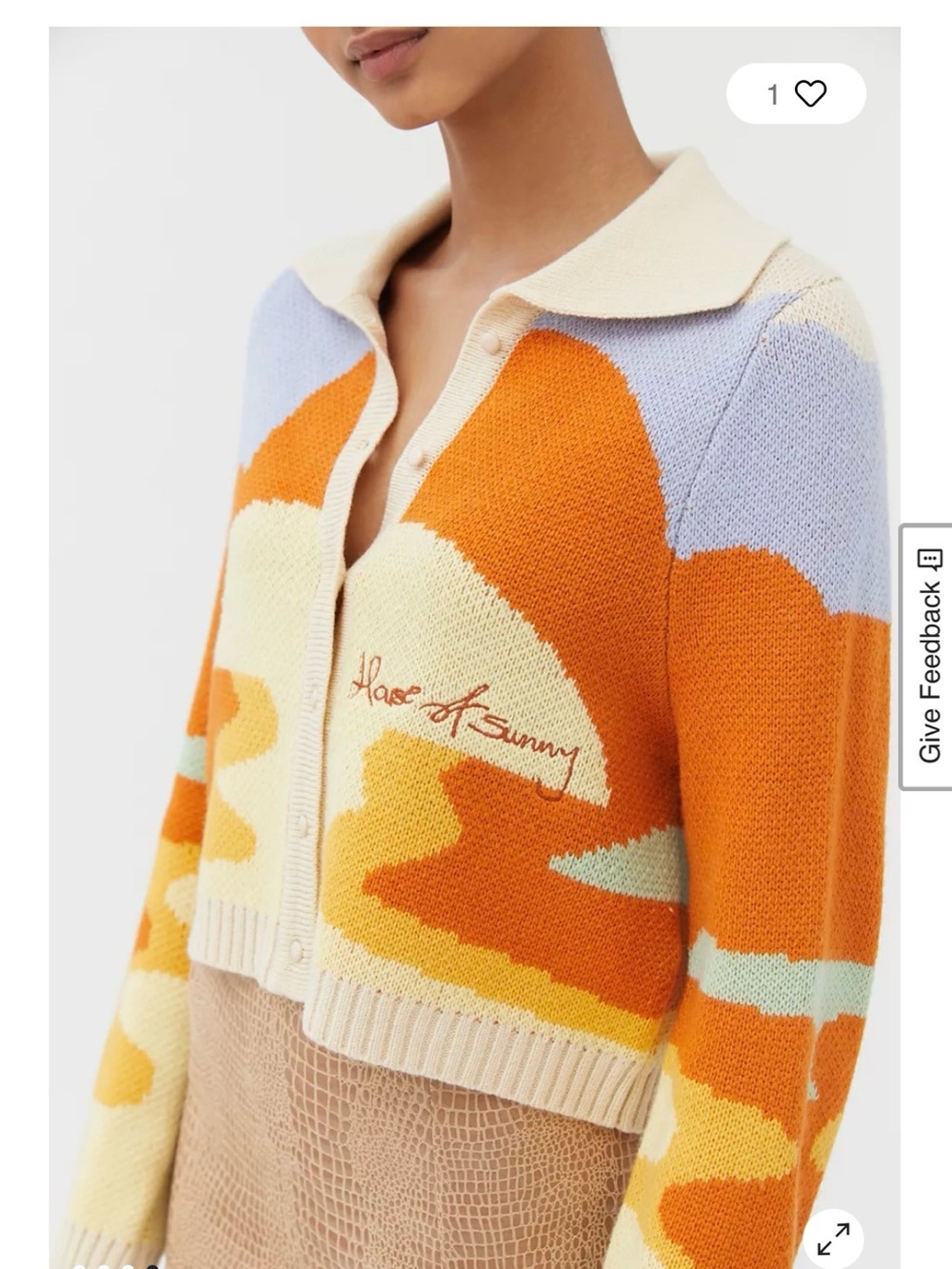 House of Sunny Sunset Knit Cardigan Sweater - Orange, Cream, Lavender